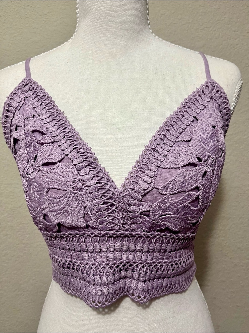 Dayanira Lilac  Lace Crochet crop Top